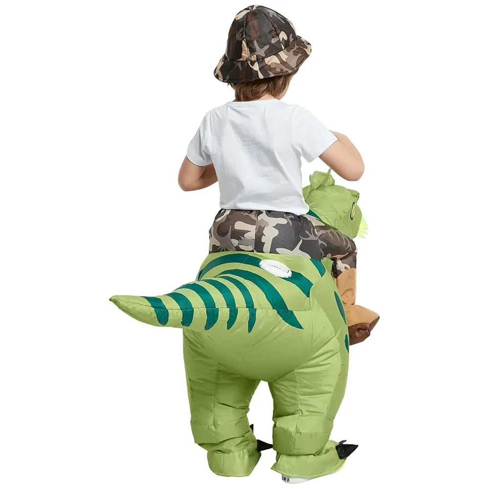 Costume gonflable T-Rex - en groupe famille