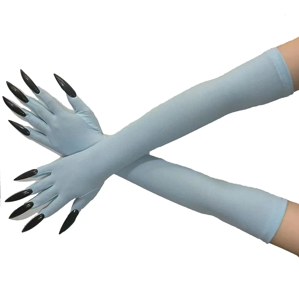 Cool Halloween Gloves Long Ghost Claw Dress up Gloves Fashion Black Long Nails Cosplay Halloween Funny Gloves