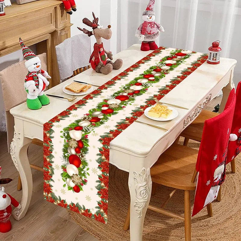 Christmas Table Runner Merry Christmas Decoration for Home Xmas Table Decor 2026 Navidad Notal Noel Ornament Happy New Year 2027