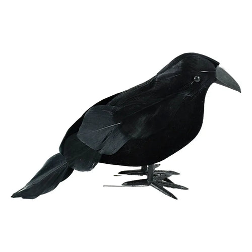 1/2Pcs Plastic Simulation Crow with Feather Wings Raven Model Easter Party Decor Black Fake Bird Raven Props Garden Decoration
