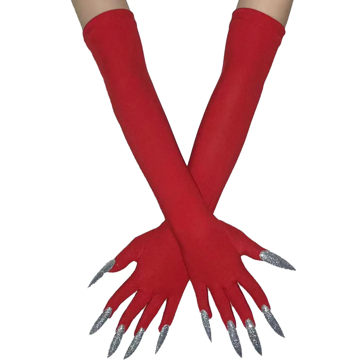Cool Halloween Gloves Long Ghost Claw Dress up Gloves Fashion Black Long Nails Cosplay Halloween Funny Gloves