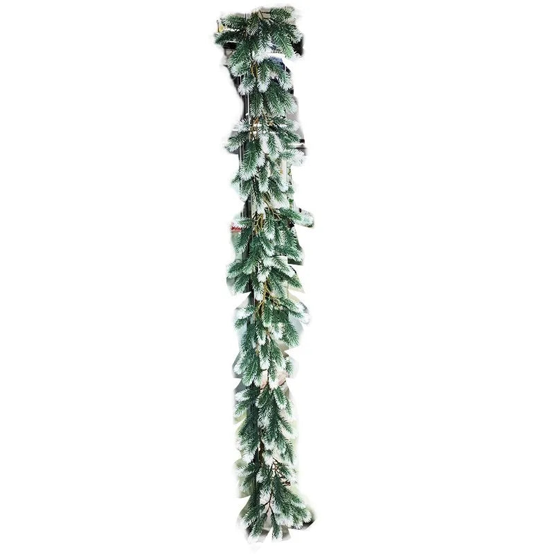 Artificial Green Plants 2023 New Year Christmas Garland Wreaths Home Party Decoration Pine Tree Rattan Hanging Ornament for Kids