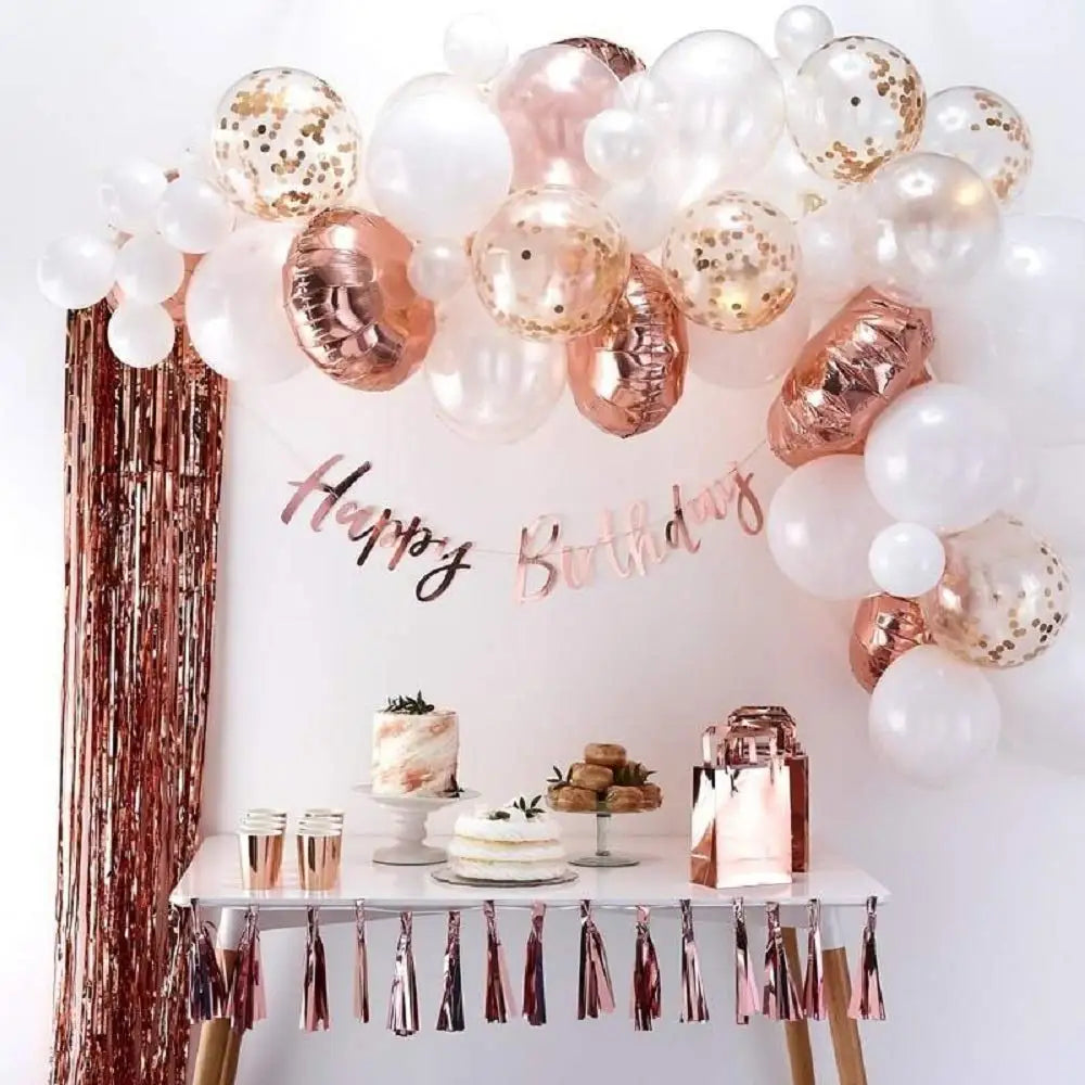Party Christening Decor Balloon Garland Kit Rose Gold Arch Wedding Bridal Baby Shower Birthday Bachelorett Party Decoration
