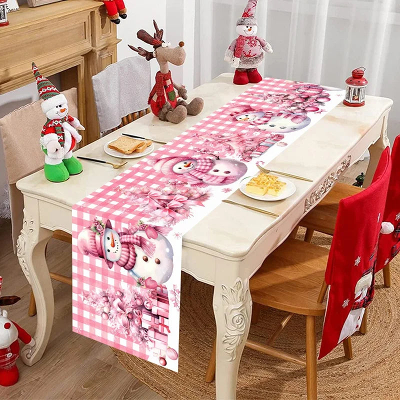 Christmas Table Runner Merry Christmas Decoration for Home Xmas Table Decor 2026 Navidad Notal Noel Ornament Happy New Year 2027