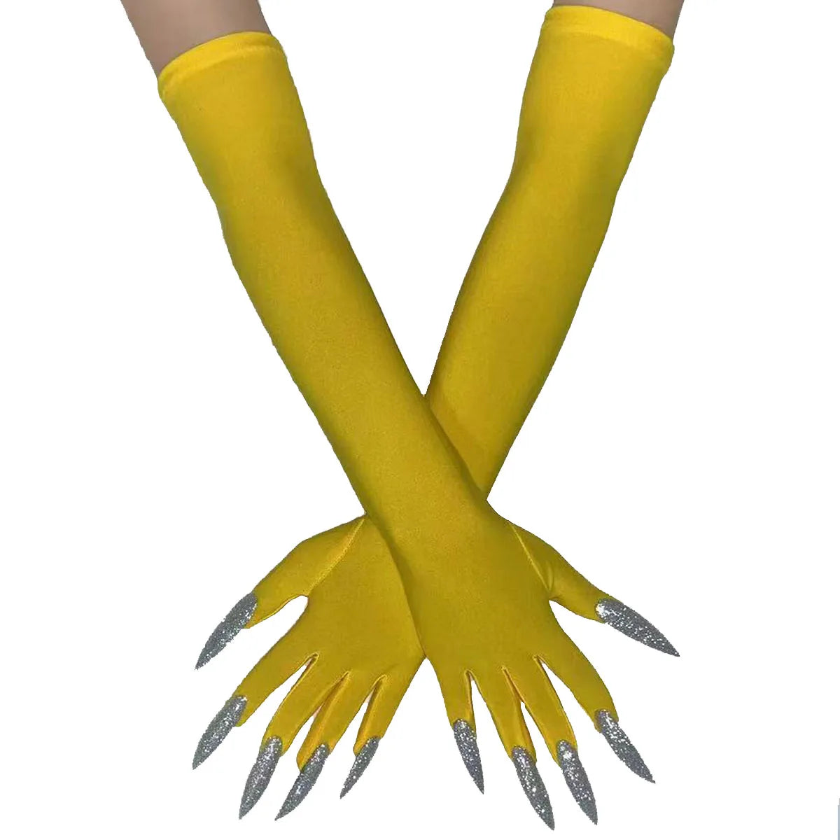 Cool Halloween Gloves Long Ghost Claw Dress up Gloves Fashion Black Long Nails Cosplay Halloween Funny Gloves
