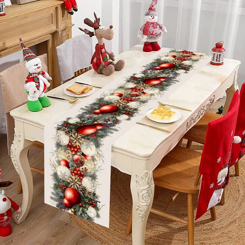 Christmas Table Runner Merry Christmas Decoration for Home Xmas Table Decor 2026 Navidad Notal Noel Ornament Happy New Year 2027