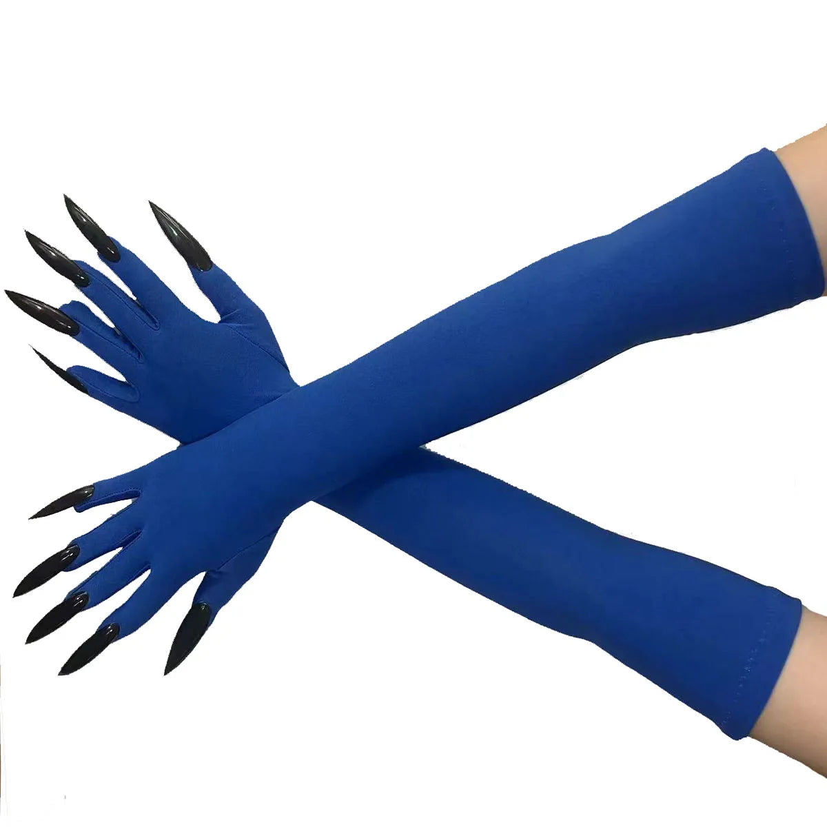 Cool Halloween Gloves Long Ghost Claw Dress up Gloves Fashion Black Long Nails Cosplay Halloween Funny Gloves