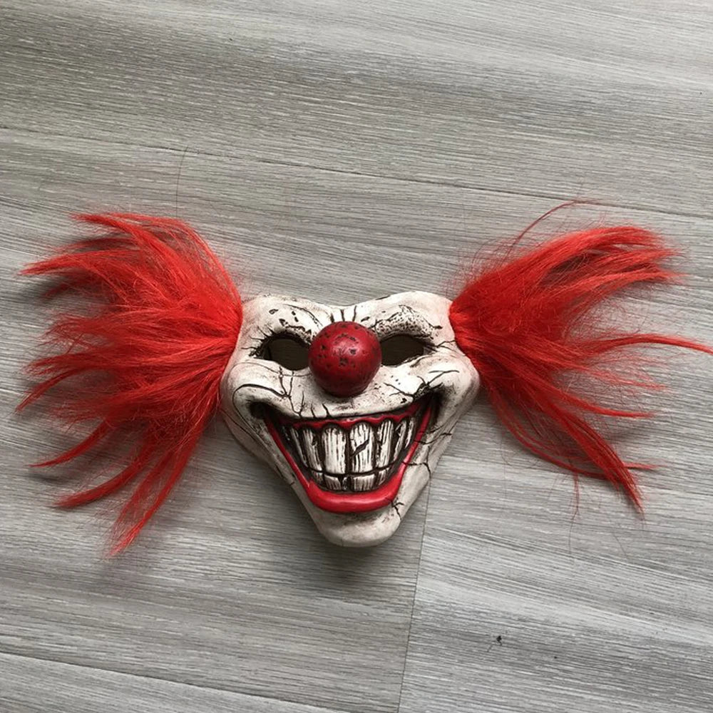 Masque de clown sanglant demi-visage - vue principale