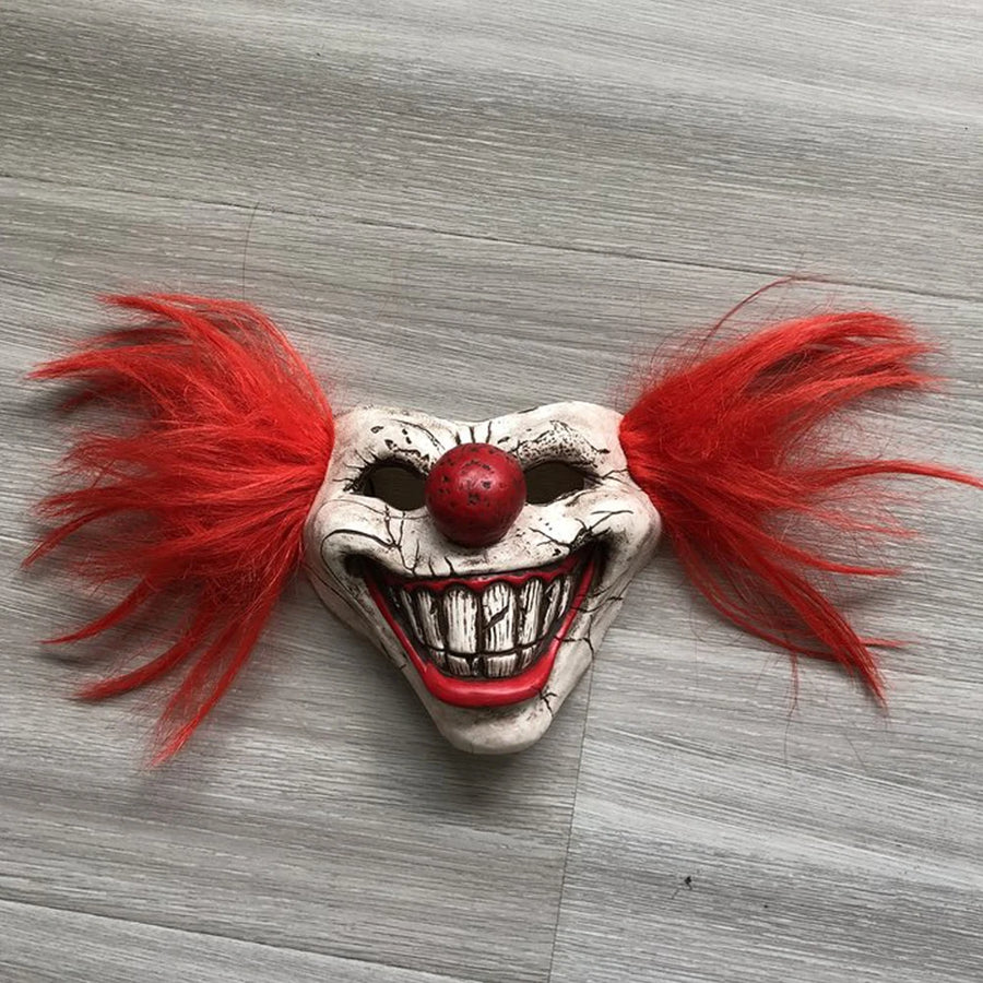 Masque de clown sanglant demi-visage - vue principale