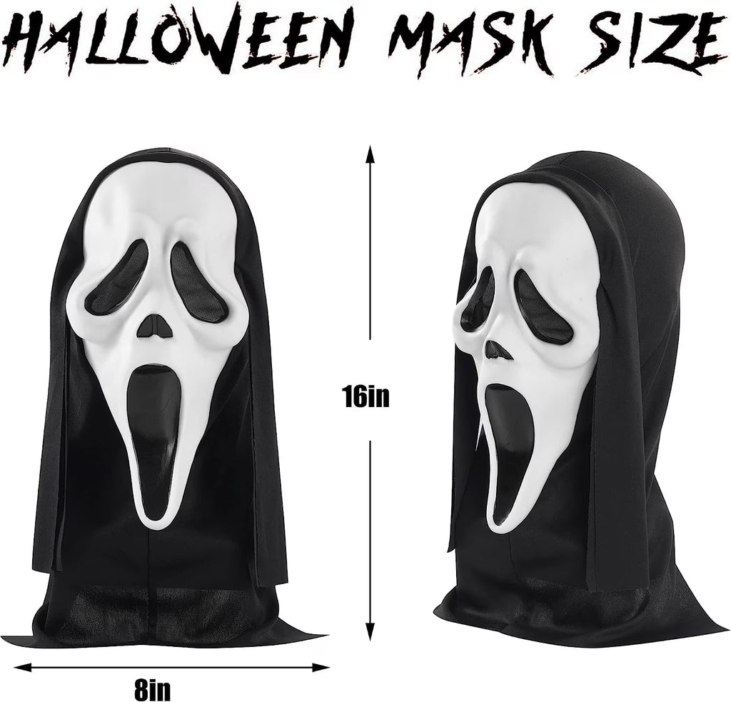 2Pc Scary Ghost Skull Mask Halloween Mask Party Favors, Horror Cosplay Costume Masquerade Props Game Video Birthday Party Supplies