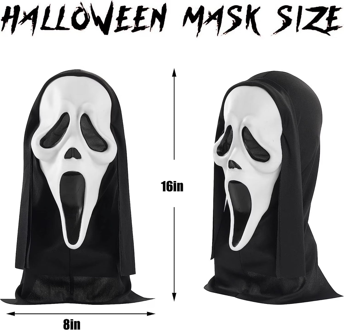2Pc Scary Ghost Skull Mask Halloween Mask Party Favors, Horror Cosplay Costume Masquerade Props Game Video Birthday Party Supplies