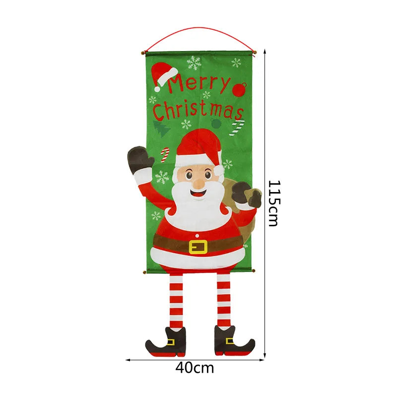 Merry Christmas Decorations Porch Banner Hanging Ornament New Year Sign for Home Front Door Wall Xmas Natal Noel 2022 Decor