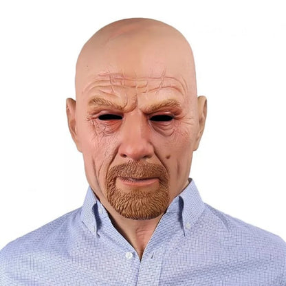 Scary Headgear Full Face Upper Body Party Prop Mr. White Adults 3D Simulation Latex Halloween Handsome Man Spoof Funny Mask