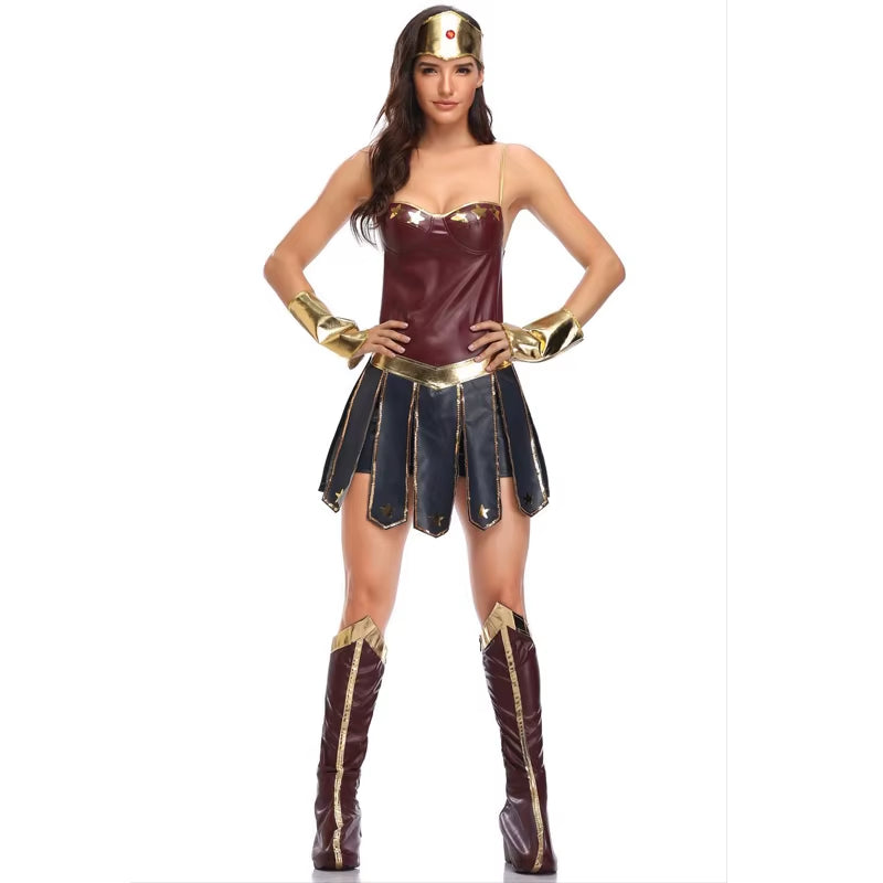 Women Halloween Party Movie Justice Wonder Fantasia Fancy Dress League Superhero Superwomen Costume S-3XL