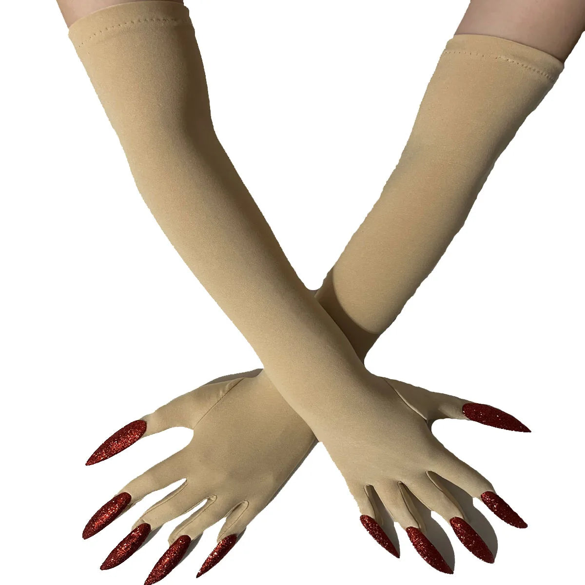 Cool Halloween Gloves Long Ghost Claw Dress up Gloves Fashion Black Long Nails Cosplay Halloween Funny Gloves