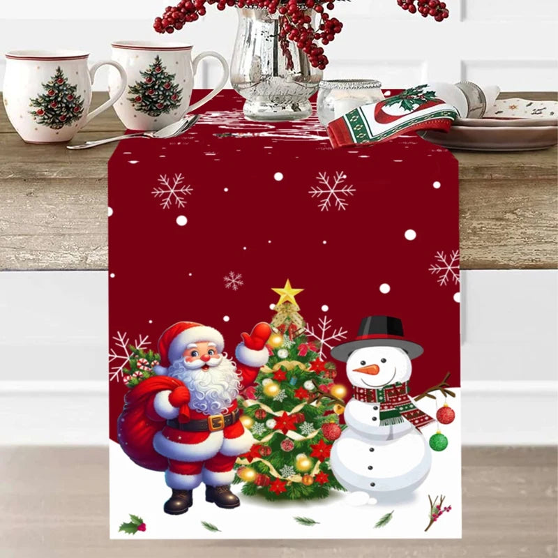 Christmas Table Runner Merry Christmas Decoration for Home Xmas Table Decor 2026 Navidad Notal Noel Ornament Happy New Year 2027