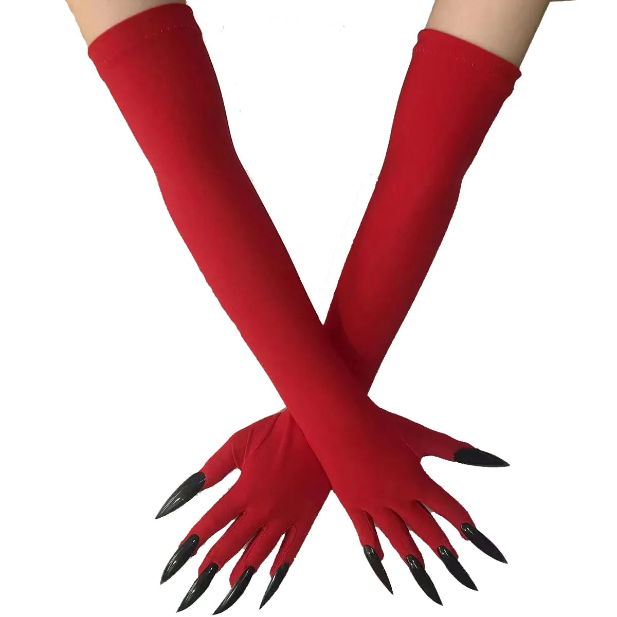 Cool Halloween Gloves Long Ghost Claw Dress up Gloves Fashion Black Long Nails Cosplay Halloween Funny Gloves