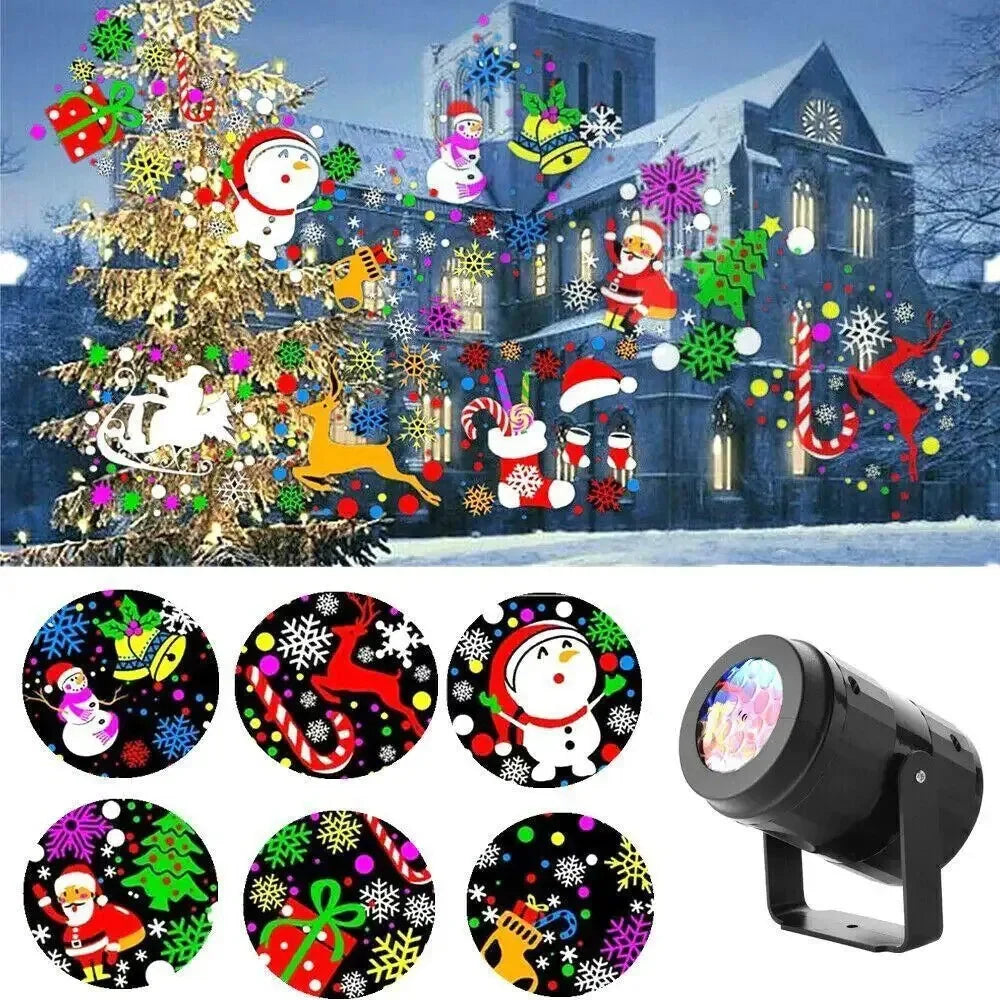 Projecteur laser Noël - façade illuminée