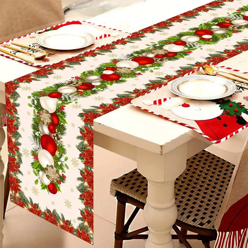 Christmas Table Runner Merry Christmas Decoration for Home Xmas Table Decor 2026 Navidad Notal Noel Ornament Happy New Year 2027