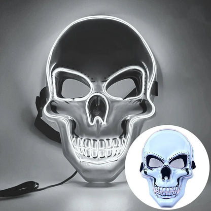 Fashion Horror Halloween Skull Mask LED Light Cosplay Costume Cosplay Mask Halloween LED Cold Light Mask Halloween Party
