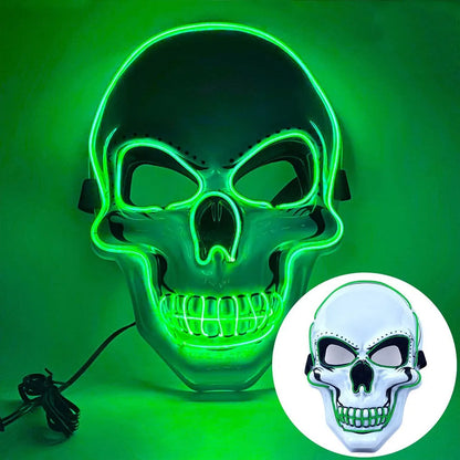Fashion Horror Halloween Skull Mask LED Light Cosplay Costume Cosplay Mask Halloween LED Cold Light Mask Halloween Party