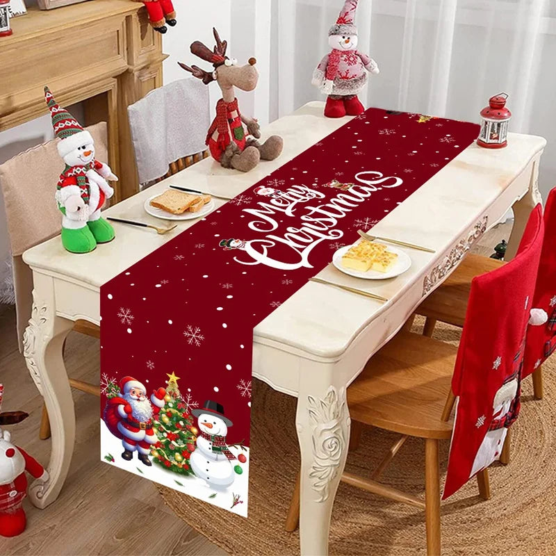 Christmas Table Runner Merry Christmas Decoration for Home Xmas Table Decor 2026 Navidad Notal Noel Ornament Happy New Year 2027