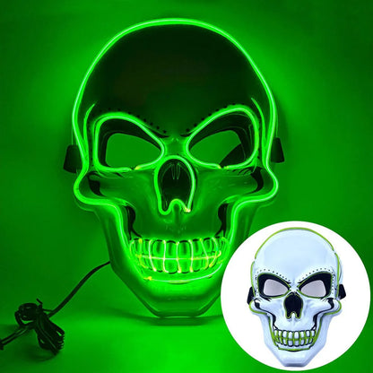Fashion Horror Halloween Skull Mask LED Light Cosplay Costume Cosplay Mask Halloween LED Cold Light Mask Halloween Party