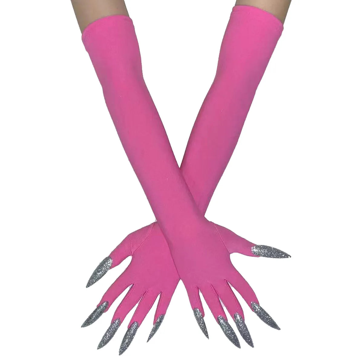 Cool Halloween Gloves Long Ghost Claw Dress up Gloves Fashion Black Long Nails Cosplay Halloween Funny Gloves