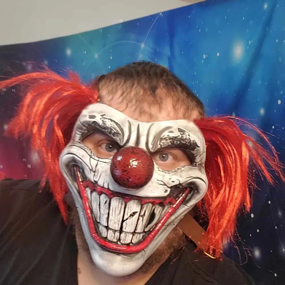 Masque de clown sanglant - porté