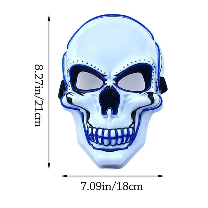Fashion Horror Halloween Skull Mask LED Light Cosplay Costume Cosplay Mask Halloween LED Cold Light Mask Halloween Party