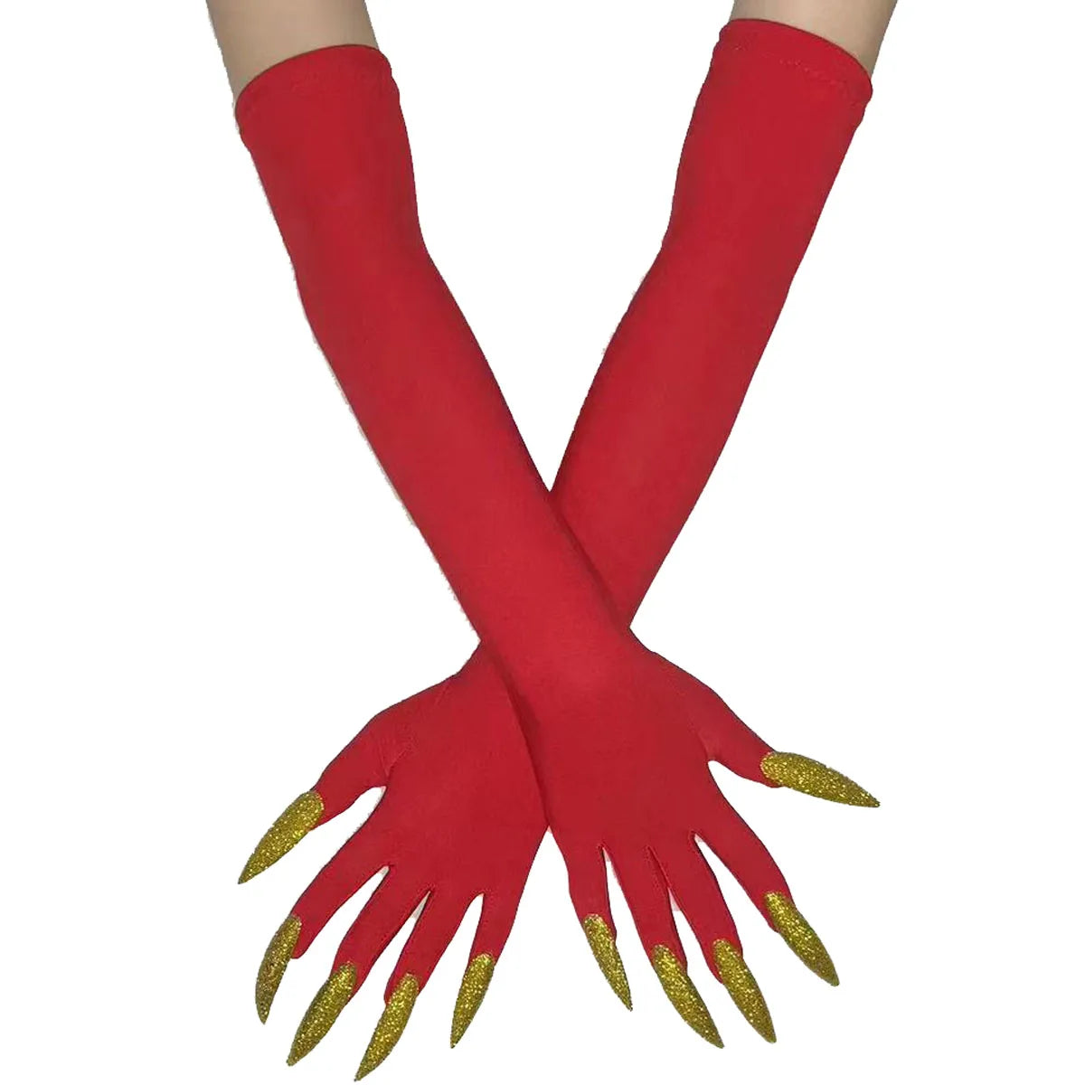 Cool Halloween Gloves Long Ghost Claw Dress up Gloves Fashion Black Long Nails Cosplay Halloween Funny Gloves