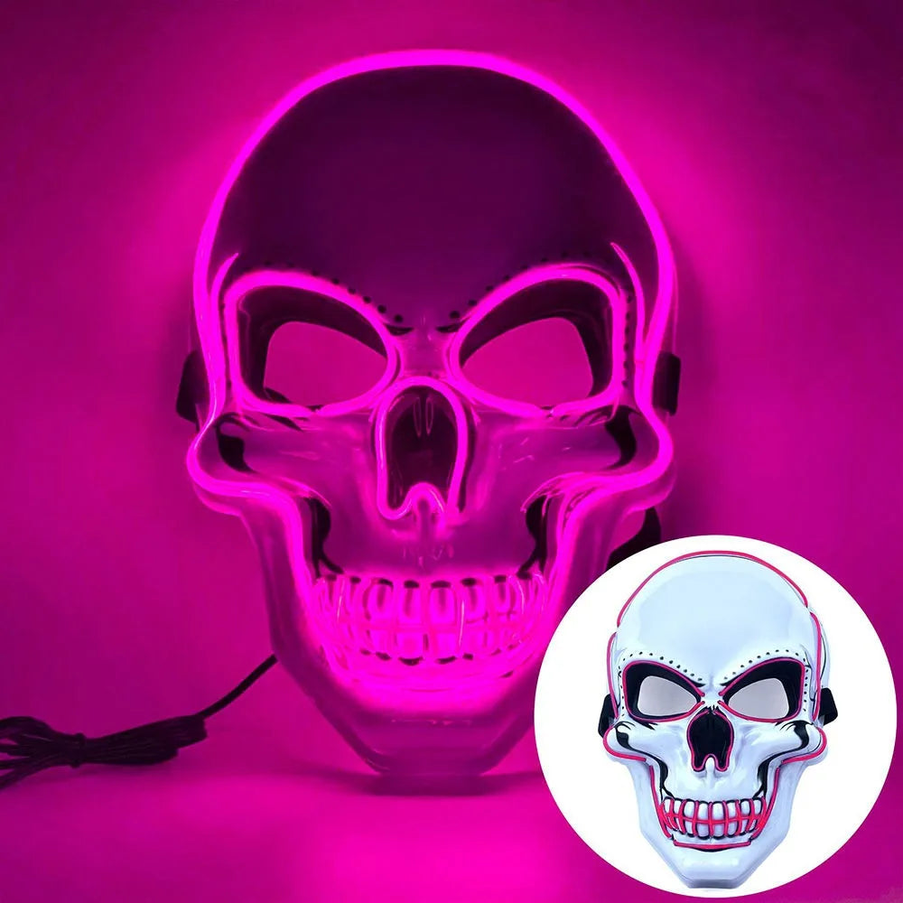 Fashion Horror Halloween Skull Mask LED Light Cosplay Costume Cosplay Mask Halloween LED Cold Light Mask Halloween Party
