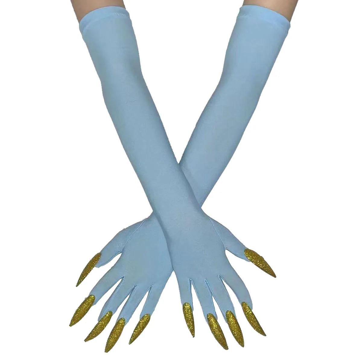 Cool Halloween Gloves Long Ghost Claw Dress up Gloves Fashion Black Long Nails Cosplay Halloween Funny Gloves