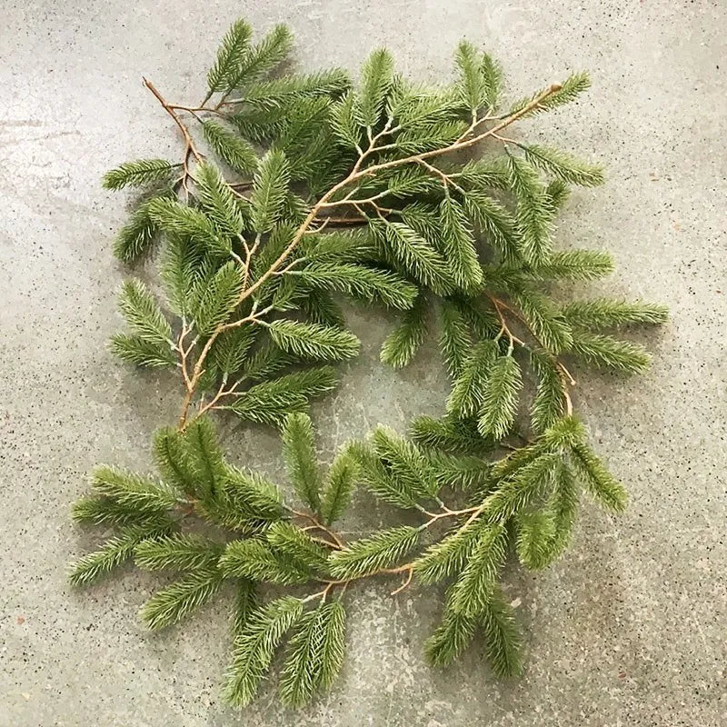 Artificial Green Plants 2023 New Year Christmas Garland Wreaths Home Party Decoration Pine Tree Rattan Hanging Ornament for Kids