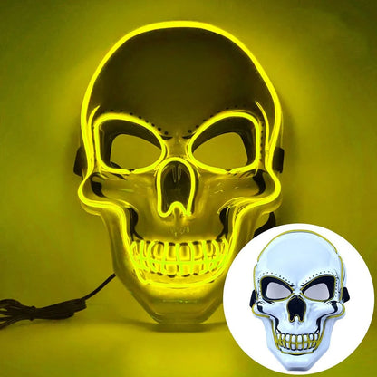 Fashion Horror Halloween Skull Mask LED Light Cosplay Costume Cosplay Mask Halloween LED Cold Light Mask Halloween Party