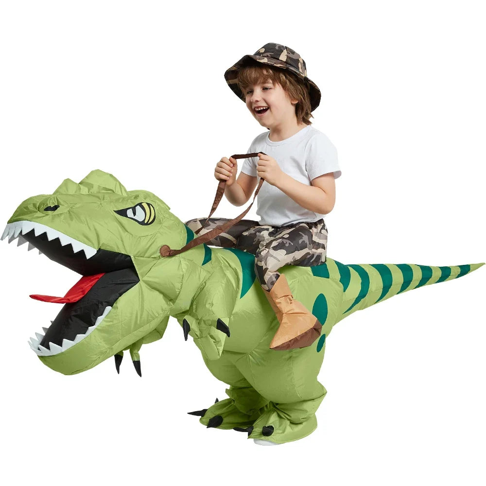 Costume gonflable T-Rex - porté par un adulte