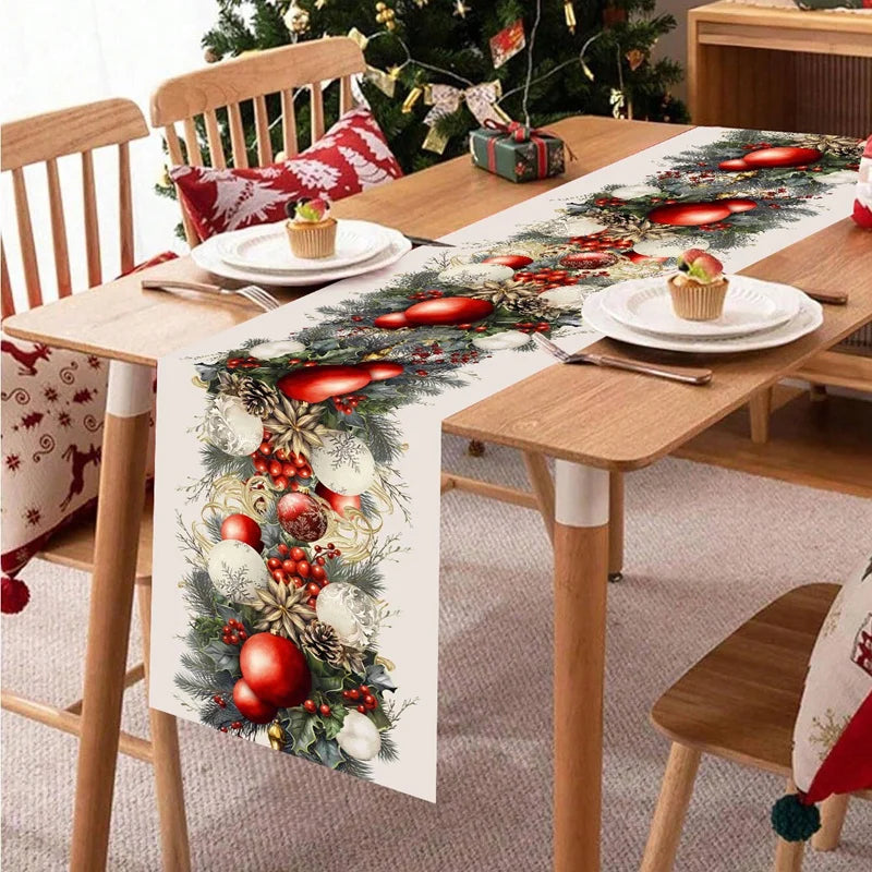 Christmas Table Runner Merry Christmas Decoration for Home Xmas Table Decor 2026 Navidad Notal Noel Ornament Happy New Year 2027