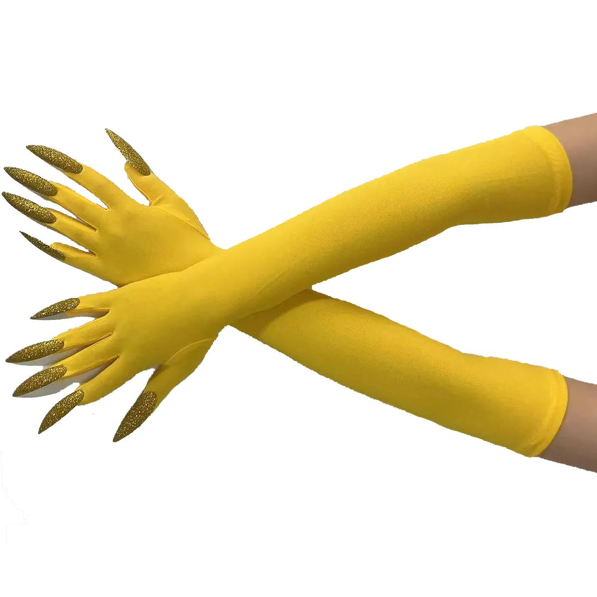 Cool Halloween Gloves Long Ghost Claw Dress up Gloves Fashion Black Long Nails Cosplay Halloween Funny Gloves