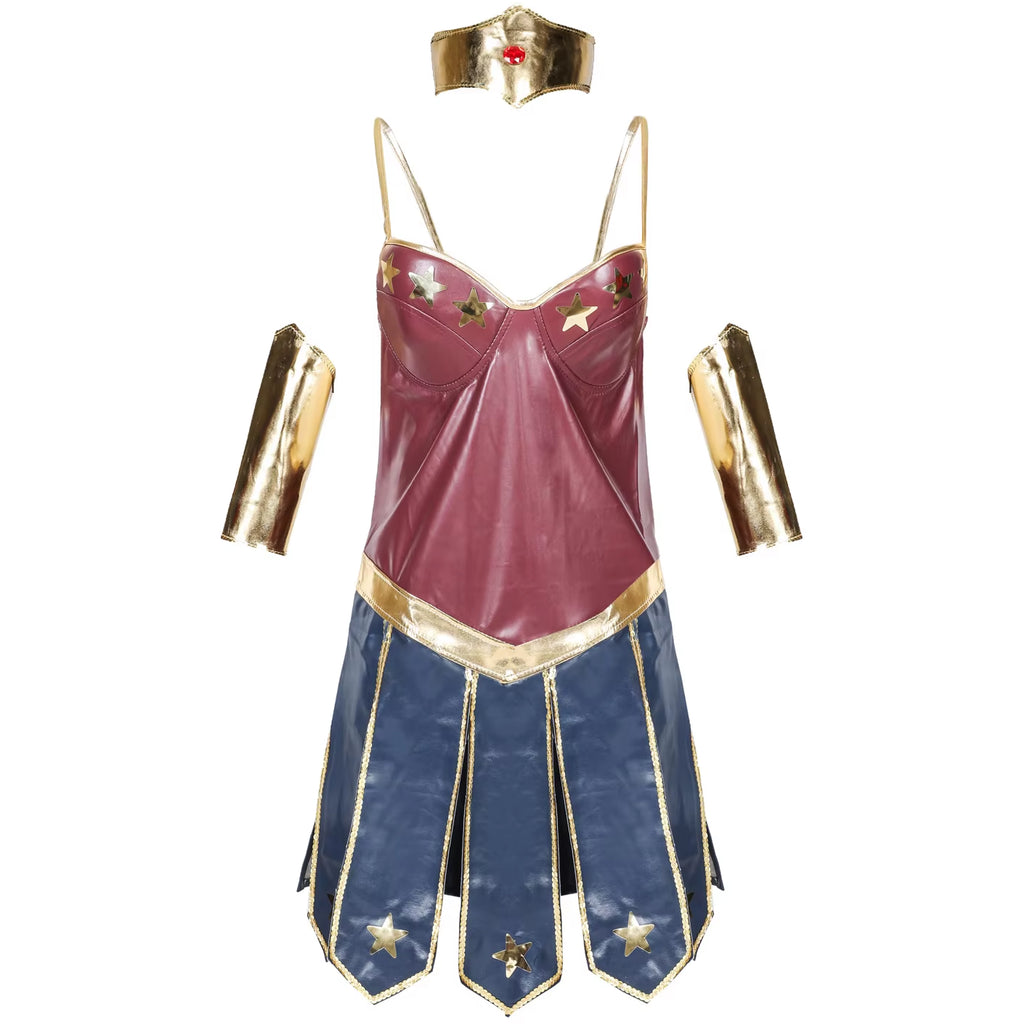 Women Halloween Party Movie Justice Wonder Fantasia Fancy Dress League Superhero Superwomen Costume S-3XL