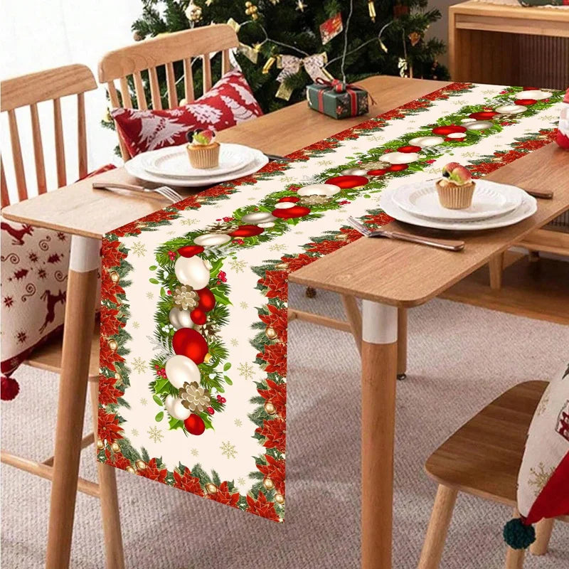 Christmas Table Runner Merry Christmas Decoration for Home Xmas Table Decor 2026 Navidad Notal Noel Ornament Happy New Year 2027