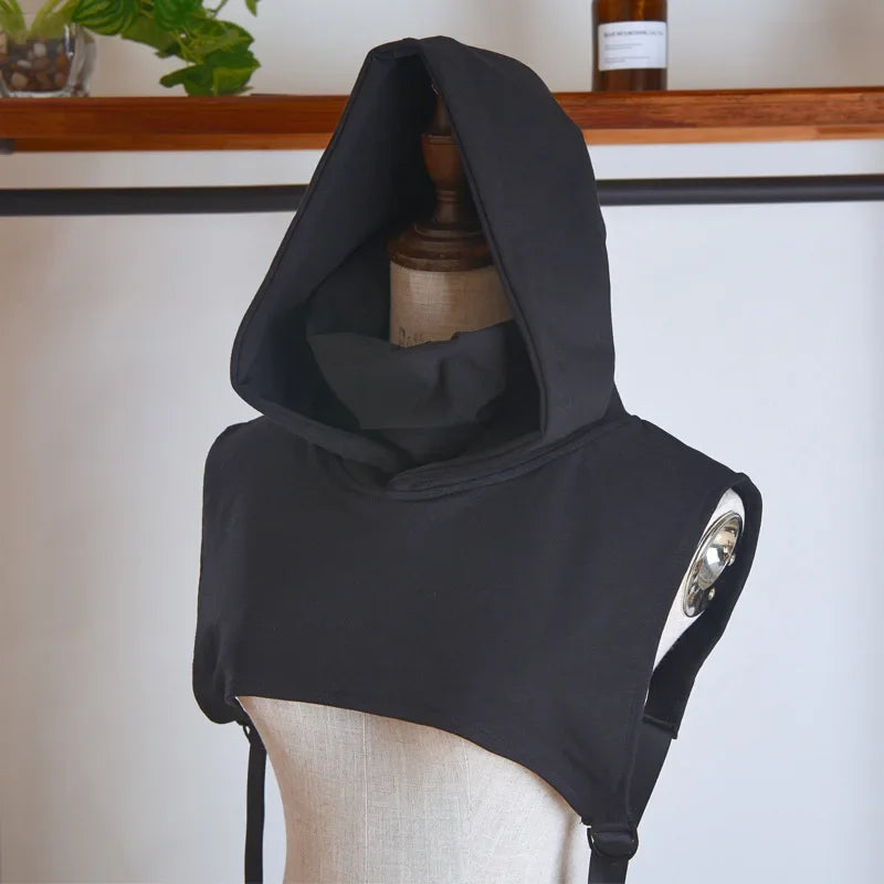 Cowl Hat Hood High Collar Crop Hoodie Tops Women Men Punk Gothic Sweater Vest Coat Halloween Horror Costume Wicca for Adult