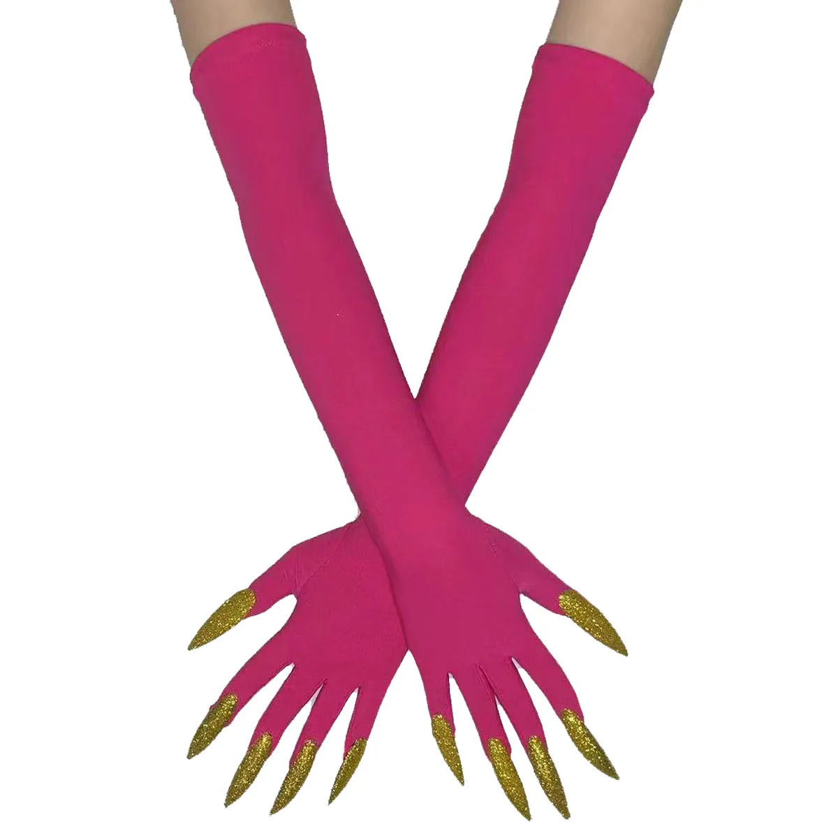 Cool Halloween Gloves Long Ghost Claw Dress up Gloves Fashion Black Long Nails Cosplay Halloween Funny Gloves