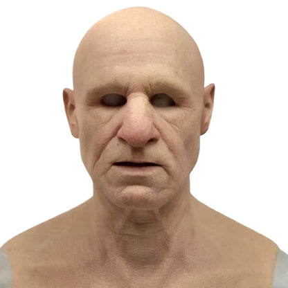 Scary Headgear Full Face Upper Body Party Prop Mr. White Adults 3D Simulation Latex Halloween Handsome Man Spoof Funny Mask