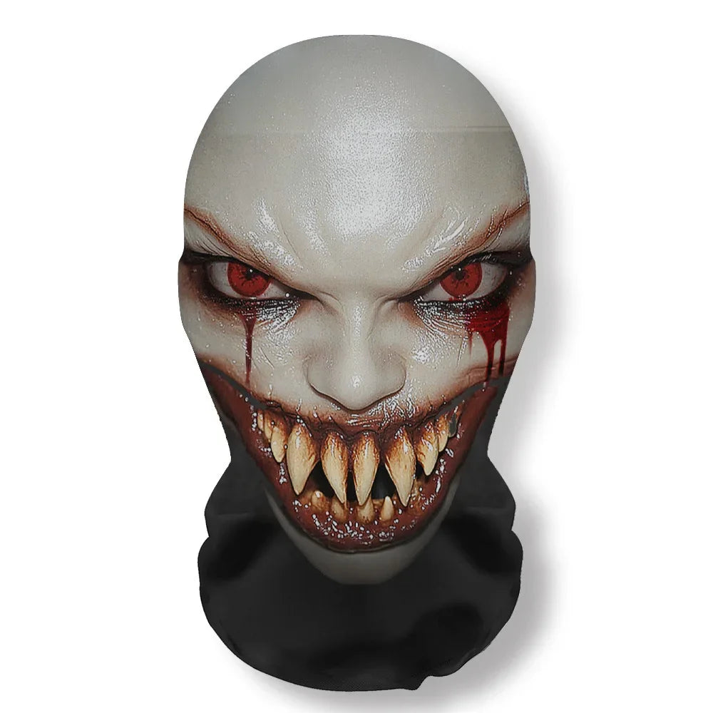 Ghost Face 3D Mask Halloween Cosplay Props Balaclava Full Face Elastic Mesh Breathable Skull Headcovers Halloween Horror Party