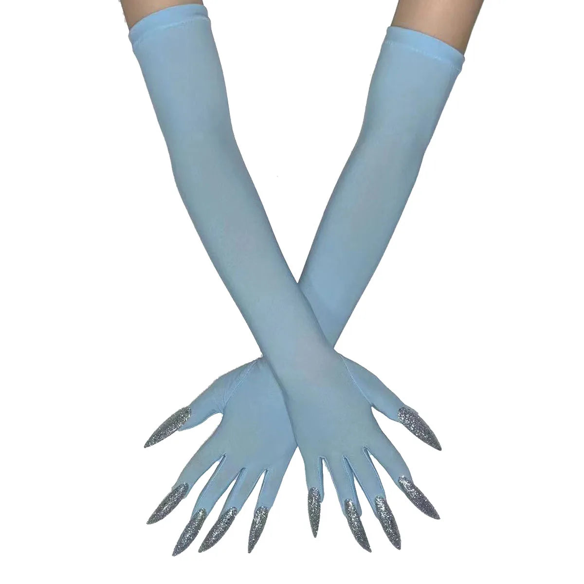 Cool Halloween Gloves Long Ghost Claw Dress up Gloves Fashion Black Long Nails Cosplay Halloween Funny Gloves