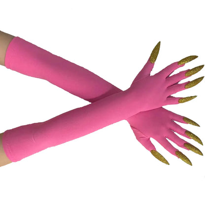 Cool Halloween Gloves Long Ghost Claw Dress up Gloves Fashion Black Long Nails Cosplay Halloween Funny Gloves