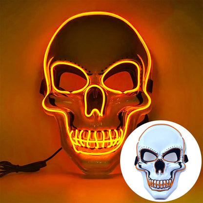 Fashion Horror Halloween Skull Mask LED Light Cosplay Costume Cosplay Mask Halloween LED Cold Light Mask Halloween Party