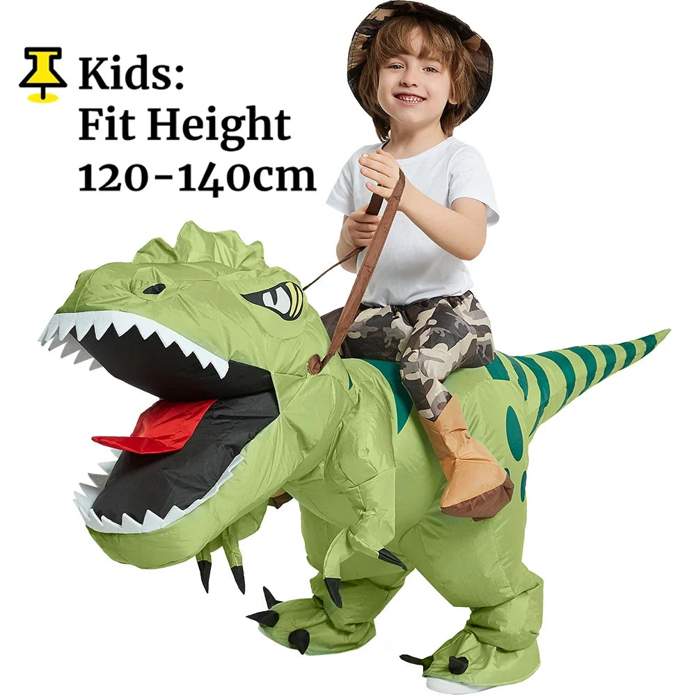 Costume gonflable T-Rex - vue de profil